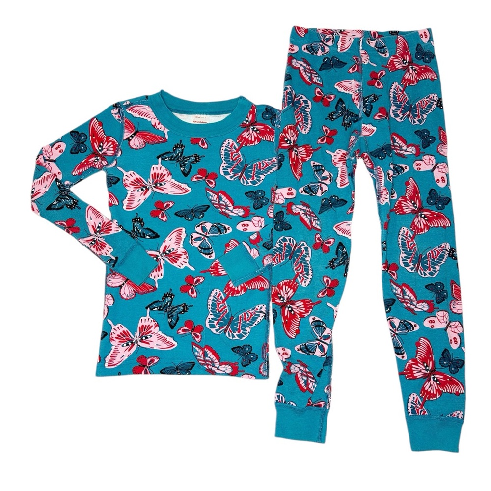 Hanna Andersson Butterflies Long John Pajama Set Size 120cm (6-7)